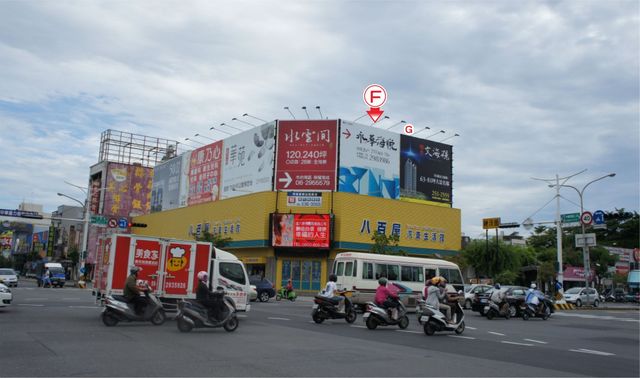 TN-S-90F鐵架廣告塔-台南市永華路二段81-101號-家樂福、燦坤3C、台南市政府廣告版面